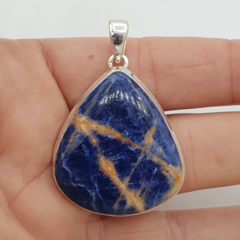 925 Sterling zilveren hanger met oranje Sodaliet