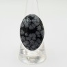 Zilveren ring met ovale sneeuwvlok Obsidiaan 18 mm