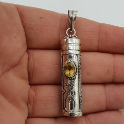 Zilveren parfumhanger / ashanger met Citrien medium