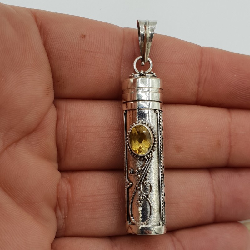 Zilveren parfumhanger / ashanger met Citrien medium
