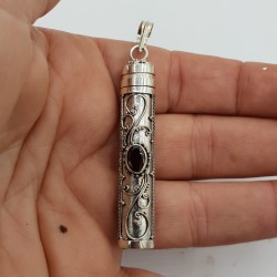 Zilveren parfumhanger / ashanger met Granaat large