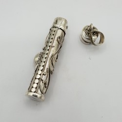 Zilveren parfumhanger / ashanger met Granaat large