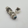 Zilveren parfumhanger / ashanger blauw Topaas medium