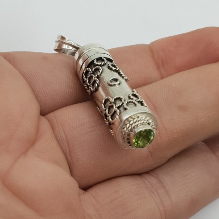 Zilveren parfumhanger / ashanger Peridot medium