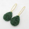 Vergulde oorbellen met Emerald steentjes