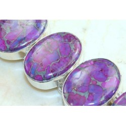 Zilveren edelsteen armband met paars Turkoois