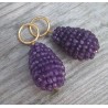 Creool hanger set met druppel van Amethisten