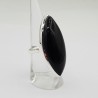 925 Sterling zilveren ring met grote marquise zwarte Onyx 19.5 mm