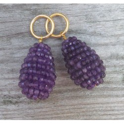 Creool hanger set met druppel van Amethisten