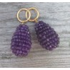 Creool hanger set met druppel van Amethisten