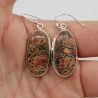 925 Sterling zilveren oorbellen met ovale Luipaard Jaspis