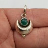 925 Sterling zilveren maan hanger met groene Onyx