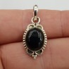 925 Sterling zilveren hanger ovale zwarte Onyx