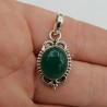 925 Sterling zilveren hanger ovale groene Onyx