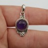 925 Sterling zilveren hanger gezet met ronde Amethist