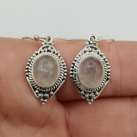 925 Sterling zilveren oorbellen met Rozenkwarts