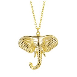 Vergulde ketting met olifantenkop hanger