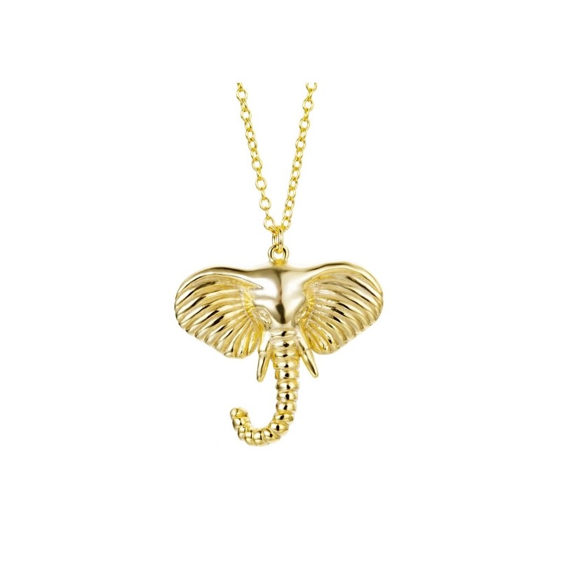 Vergulde ketting met olifantenkop hanger