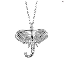 Zilveren ketting met olifantenkop hanger