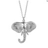 Zilveren ketting met olifantenkop hanger