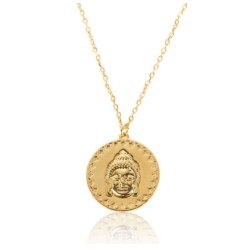 Vergulde ketting met ronde Boeddha hanger