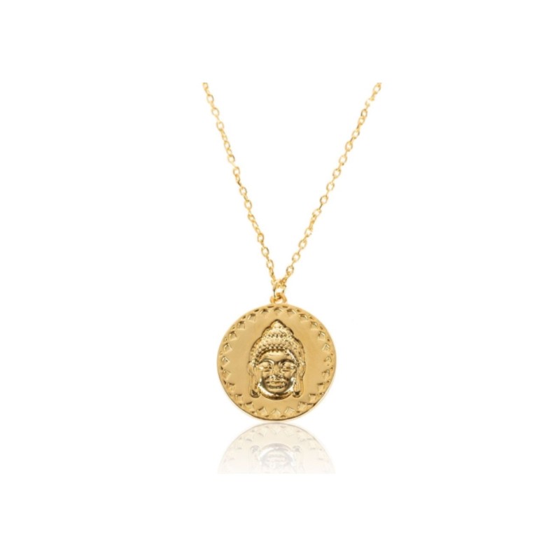 Vergulde ketting met ronde Boeddha hanger
