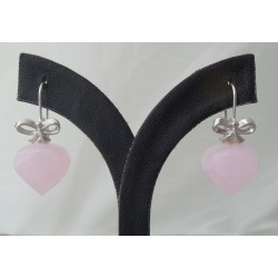 Zilveren oorbellen met roze Chalcedoon onion briolet