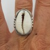 925 Sterling zilveren ring met Cowrie schelp 18.5