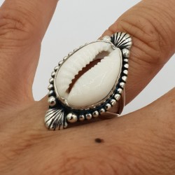 925 Sterling zilveren ring Cowrie schelp 16.5 of 17.3 mm