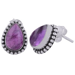 925 Sterling zilveren oorknoppen Amethist
