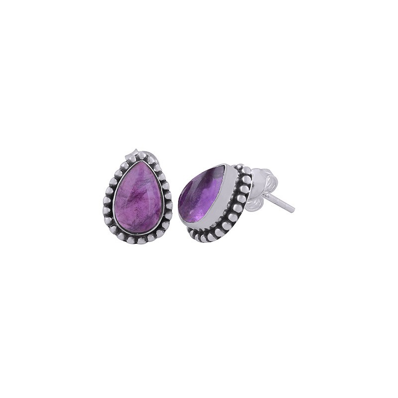 925 Sterling zilveren oorknoppen Amethist
