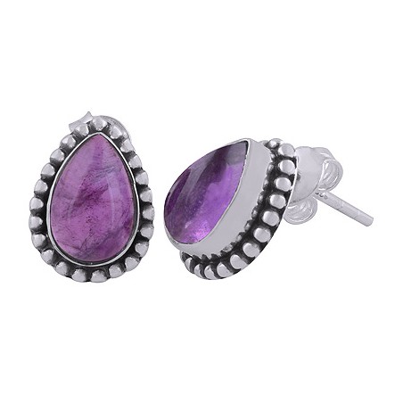 925 Sterling zilveren oorknoppen Amethist