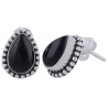 925 Sterling zilveren oorknoppen zwarte Onyx