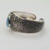 925 Sterling zilveren bangle met druppelvormige Larimar