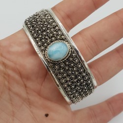 925 Sterling zilveren bangle ovale Larimar