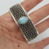 925 Sterling zilveren bangle ovale Larimar