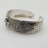 925 Sterling zilveren bangle met blauw Topazen
