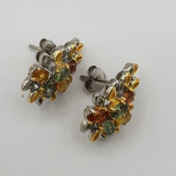 925 Sterling zilveren oorbellen met gekleurde Saffieren