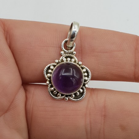 925 Sterling zilveren hanger ronde Amethist