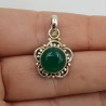 925 Sterling zilveren hanger ronde cabochon groene Onyx