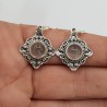 925 Sterling zilveren oorbellen met ronde Rozenkwarts
