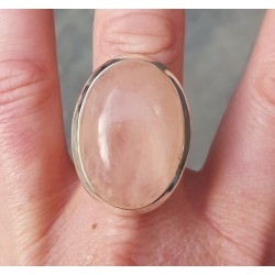 Zilveren ring gezet met cabochon Rozenkwarts 19.7 mm