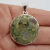 925 Sterling zilveren hanger ronde regenwoud Jaspis