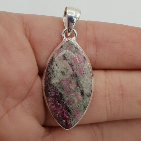 925 Sterling zilveren hanger marquise roze cobalt calciet