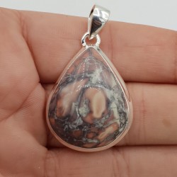 925 Sterling zilveren hanger met Porselein Jaspis