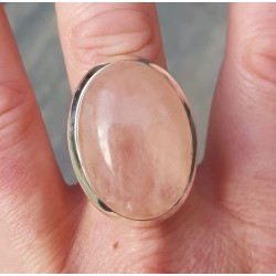 Zilveren ring gezet met cabochon Rozenkwarts 19.7 mm