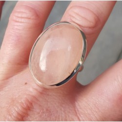 Zilveren ring gezet met cabochon Rozenkwarts 19.7 mm