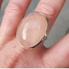 Zilveren ring gezet met cabochon Rozenkwarts 19.7 mm