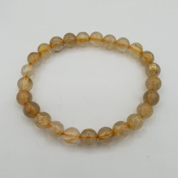 Stretch armband gouden Rutielkwarts