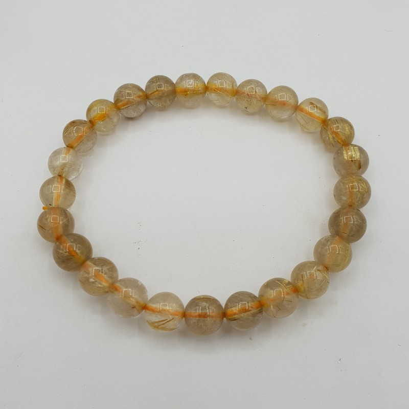 Stretch armband gouden Rutielkwarts